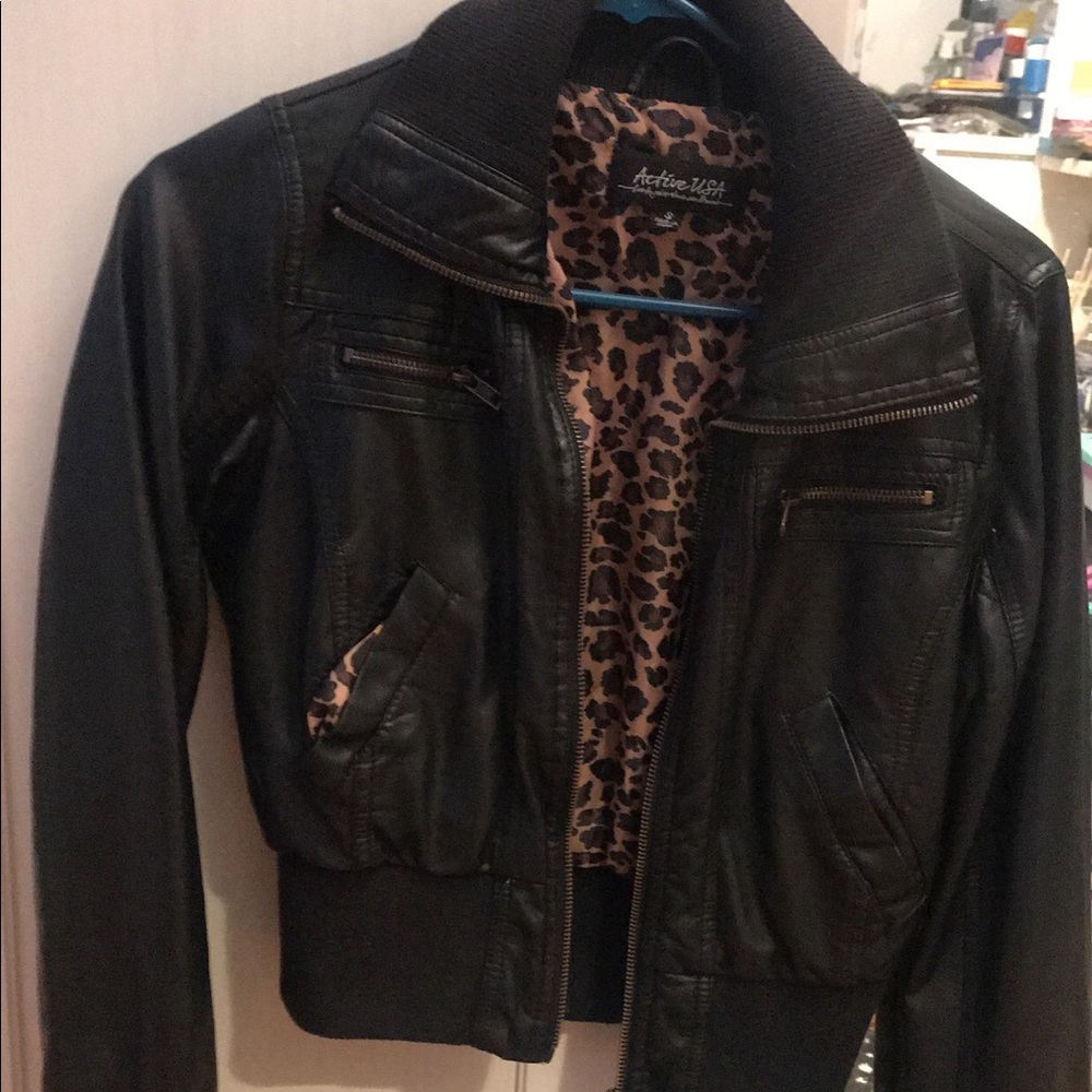 Black leather jacket